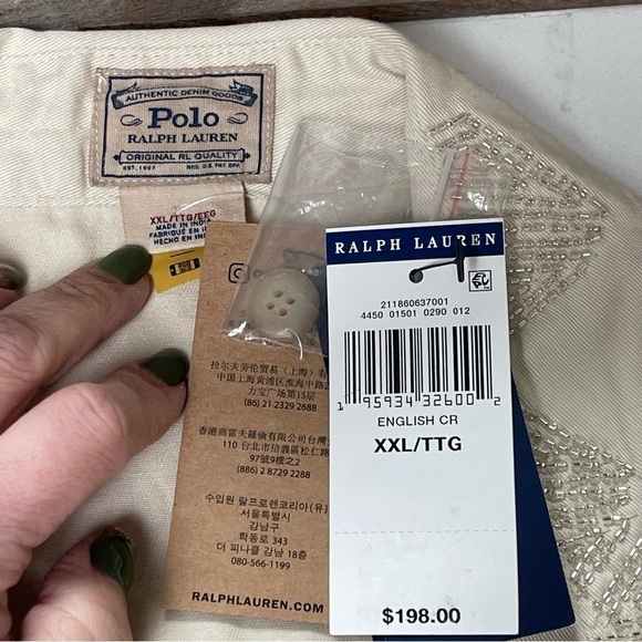 𝅺POLO by Ralph Lauren Beaded Twill Button Down Shirt NWT Sz XXL - Picture 7 of 13